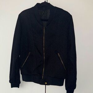 SWEEWE Parisian Black Mesh Bomber Jacket medium